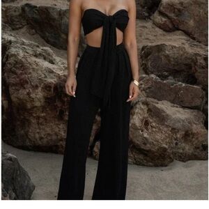 JLUXLABEL Black Strapless Two piece